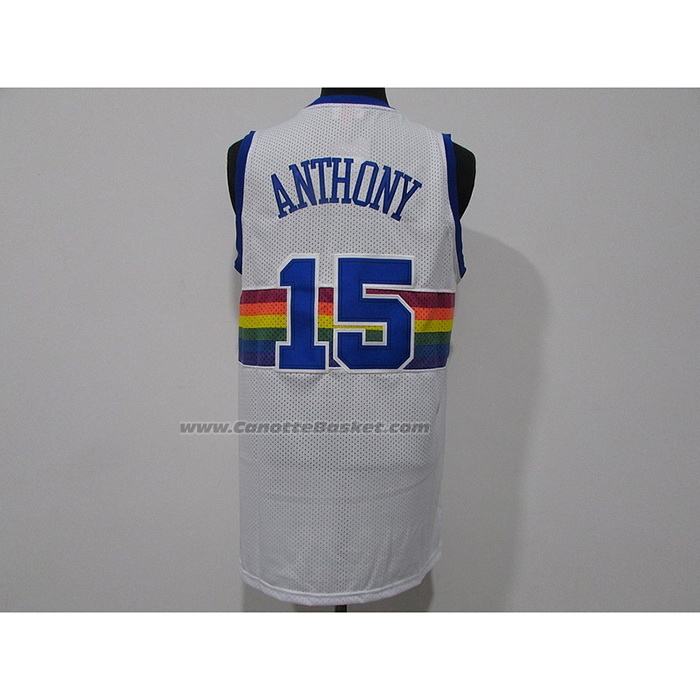 Maglia Denver Nuggets Carmelo Anthony #15 Mitchell & Ness 2003-04 bianco